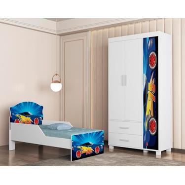 Imagem de Conjunto de Quarto Infantil Lívia Com Mini Cama + Guarda Roupa. (Mc Queen 08)