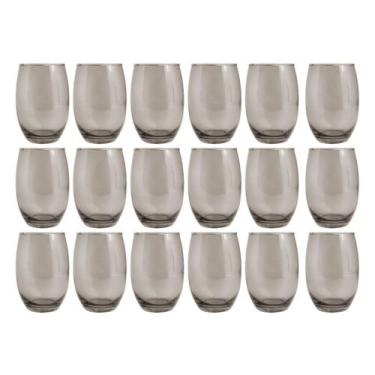 Imagem de Copos de Vidro 450ml Cinza California Agua Suco Vinho 18 Unid - PRATIC