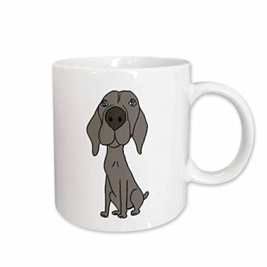 Imagem de 3dRose Caneca de cerâmica com desenho de cachorro Weimaraner fofa, 443 ml