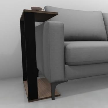 Imagem de KIT 2 Mesinhas, Lateral Para Sofá Estilo Industrial MDF, Mesa Auxiliar de sofá, Mesa de Canto(Carvalho)