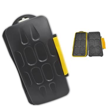 Imagem de Estojo para cartão de memória, impermeável, à prova de choque, organizador para 12 cartões SD + 12 cartões micro SD CF, caixa de armazenamento portátil compacta para câmeras e telefones drones