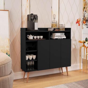 Imagem de Buffet Aparador 3 Portas Nichos Retro Celta Giga Black