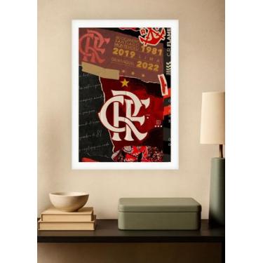 Imagem de Quadro Flamengo Paixão com Vidro e Moldura Branca Tam:A4 - Spark Loja