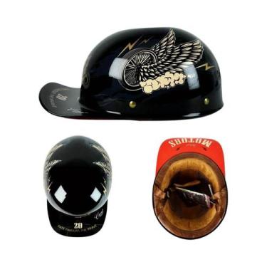 Imagem de Capacete Retro Para Motocicleta Masculino Certificado DOT, Capacete De