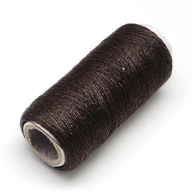 Imagem de Fio de costura de poliéster de 1300 metros, conjunto de fios de algodão de 0,1 mm em marrom coco, cordão de costura manual multiuso para alfaiataria de máquina de mão, emergência, viagem, faça você