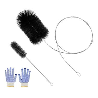 Imagem de IEUDNS 2 escovas de limpeza de chaminé, escova de tubo com haste flexível, ferramenta prática de limpeza para chaminé, limpador de chaminé para queimador,