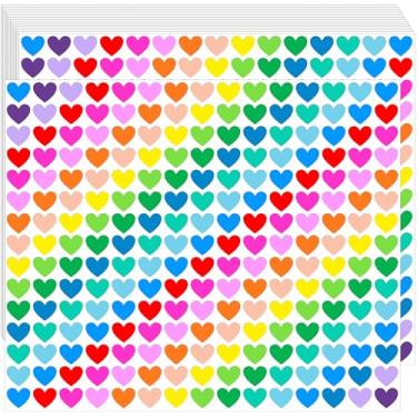 Imagem de YSHIHE Adesivos de coração, 4050 peças, mini adesivos coloridos de 1/2 polegada para crianças, lembrancinhas de festa, decoração