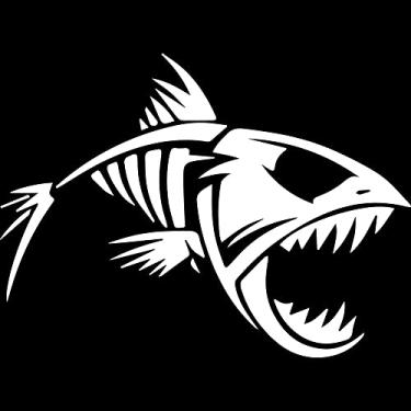 Imagem de Adesivos de decalque transparente de peixe esqueleto 2 (branco) adesivos de decalque de vinil premium à prova d'água para laptop acessório de telefone capacete janela de carro caneca tubérculo copo porta decoração de parede ANDSKUS023102WH081322