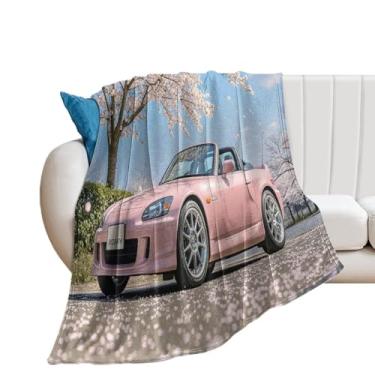 Imagem de HouLaiZhe Cobertor super macio flanela flor de cerejeira carro S2000 JDM cobertores leves refrescantes para sofá-cama cadeira sofá carro viagem ao ar livre leve quente 101,6 cm x 152,4 cm