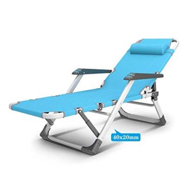 Imagem de YYBOES Espreguiçadeiras, espreguiçadeiras resistentes, móveis de jardim, cadeiras de acampamento e jardim, espreguiçadeiras dobráveis reclináveis à prova d'água de metal para escritório ao ar livre
