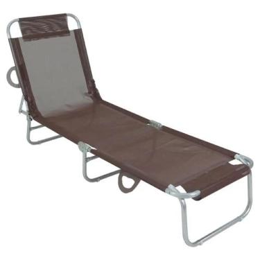 Imagem de Cadeira Espreguiçadeira Textilene Marrom 414712 BEL FIX