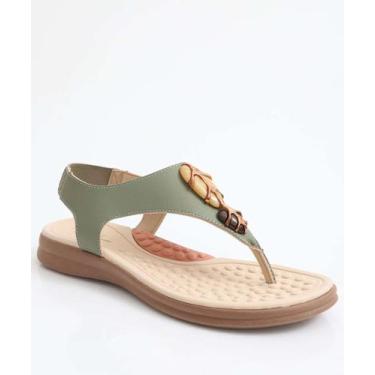 Imagem de Sandália Feminina Rasteira Pedras Modare Verde-18257, Verde, 37