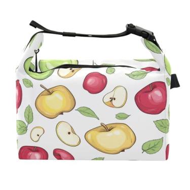 Imagem de STAYTOP Lancheira de maçãs coloridas com fivela de alça, lancheira isolada para meninos e meninas, lancheira térmica para trabalho escolar
