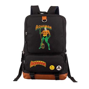 Imagem de Mochila escolar infantil Aquamans, impressa em 3D, Oxford, 29x13x44cm