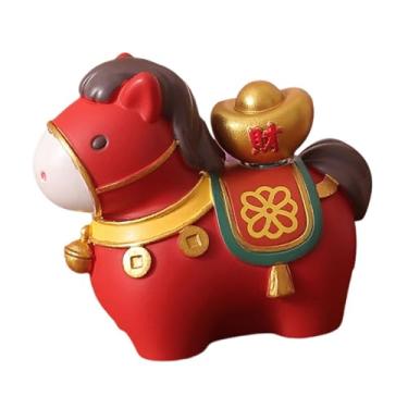 Imagem de predolo Miniatura de Cavalo Artesanal para Decoração de Casa, Estátua de Cavalo para Mesa, Enfeite para Quarto e Festas, Vermelho