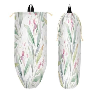 Imagem de xigua Suporte de parede para saco plástico de folhas coloridas com cordão, 1 pacote, organizador de sacolas de compras reutilizáveis, decoração para bolsas, meias, roupas íntimas e gravatas