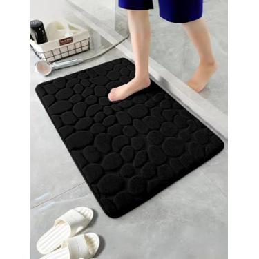 Imagem de Tapete de banheiro luxuoso de lã coral antiderrapante, macio, absorvente, lavável à máquina com suporte de PVC, ideal para segurança do banheiro, tapete decorativo de PVC de segurança para banheiro