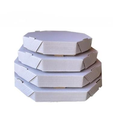 Imagem de Caixa para Pizza Doces Esfihas Salgados Kit 15 Unidades Oitavada Multiuso para Lanches e Eventos (35 cm)