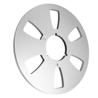 Imagem de aqxreight Carretel de Fita Vazio de 1/4 10,5 Polegadas 6 Furos de Liga de Alumínio Carretel Aberto Universal Fita de Som Vazio para para NAB Reel to Reel Tape Azul Se Encaixa Em Qualquer Polegada