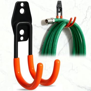 Imagem de Ganchos de armazenamento de bicicleta resistentes com parafuso, suporte de parafuso grande de metal para montagem na parede, organizador de teto de garagem (gancho curvado, 4 x 6,8 x 11,5 cm)