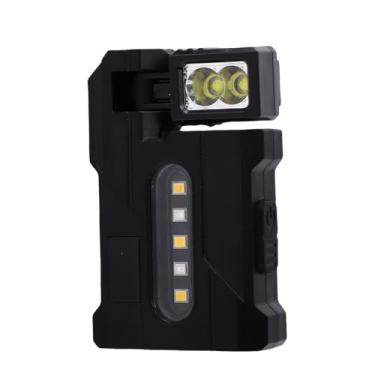 Imagem de Fockety Lanterna Portátil, Lanterna Magnética Giratória Recarregável USB Com Display Digital e Luzes de Advertência Laterais, para Reparos e Manutenção de Emergência Ao Ar Livre