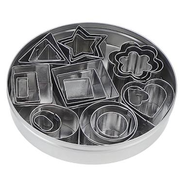Imagem de Cryfokt Conjunto de Cortadores de Biscoitos, Formas Geométricas Versáteis, Cozimento para Catering Doméstico, Aço Inoxidável, 24 Peças, Mini Caixa de Armazenamento