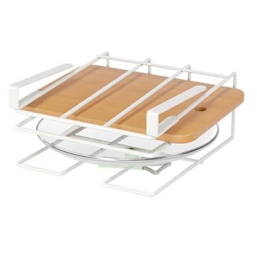 Imagem de Suporte De Tampa De Panela,Suporte de Secagem Resistente ao Calor para Colocar sob o Armário,Organizador de Panelas e Tachos sob Armário - Para Utensílio Colher Tábua de Cortar Gaveta Despensa Fogão F