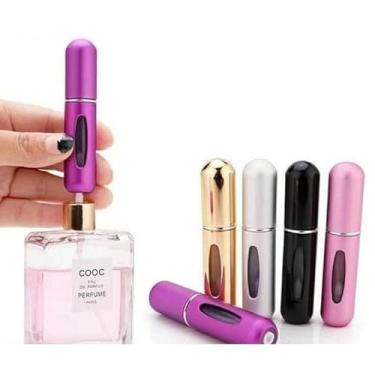 Imagem de Kit 2 Porta Perfume Mini Spray Recarregável 5ml - Atomizador Portátil Leve, Ideal Viagem Trabalho, Fácil Refil