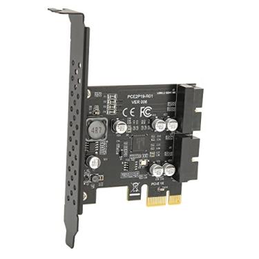 Imagem de Generic Placa de Expansão USB3.2 GEN1 de Alta Velocidade PCE2P19-R01 para WinXP 7 8 10 11 Linux, Metal 1 X Placa de Expansão Adequada para Chassi Pequeno (Quadro preto 19PIN)