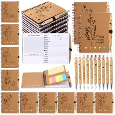 Imagem de Motipuns 10 conjuntos de presentes cristãos de Natal, diário espiral, religioso, com versículo bíblico, canetas esferográficas, blocos de notas de oração, presentes de agradecimento de funcionários