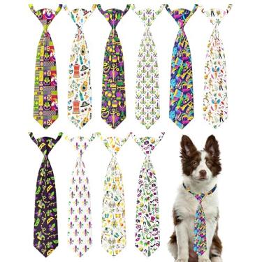 Imagem de PET SHOW Pacote com 10 gravatas para cães grandes carnaval para cães de raças grandes, gravatas-borboleta, meninas, meninos, animais de estimação, ajustáveis, acessórios de higiene pessoal para festas