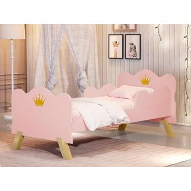 Imagem de Cama Infantil Realeza Rosa com Colchão - Loja Tigo