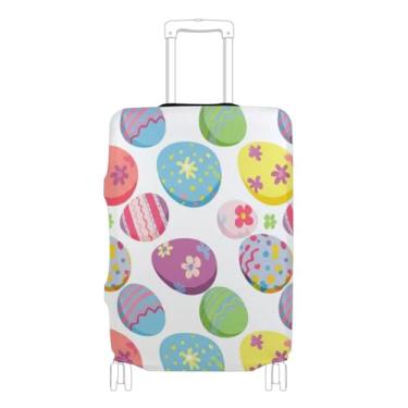 Imagem de Joisal Capas de mala para protetores de bagagem, pastel, ovos de Páscoa, bagagem, acessórios especiais de viagem, P, serve para estojo de 45 a 50 cm, Ovos de Páscoa pastel, S 18-20 in, Capa de mala