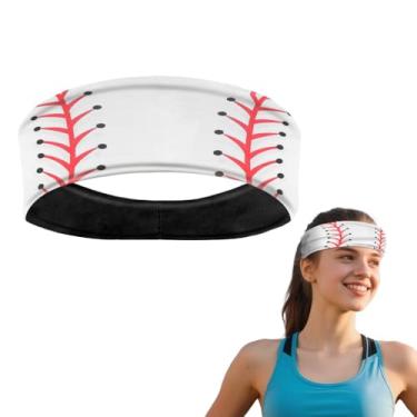 Imagem de Faixa de cabelo de beisebol para mulheres e homens, acessórios de cabelo esportivos, para jogadores de beisebol, treinadores de beisebol, faixas de cabelo elásticas antiderrapantes para maquiagem de
