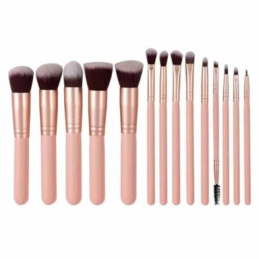 Imagem de Conjunto de pincéis de base, corretivo, pincel de pó, pincel de base líquida, conjunto de pincéis de maquiagem profissional para olhos e rosto,