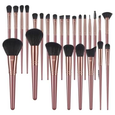 Imagem de 25 conjuntos de pincéis de maquiagem macios ao toque, pincéis de maquiagem em pó, pincel de blush, pincel de sombra para maquiagem diária no rosto