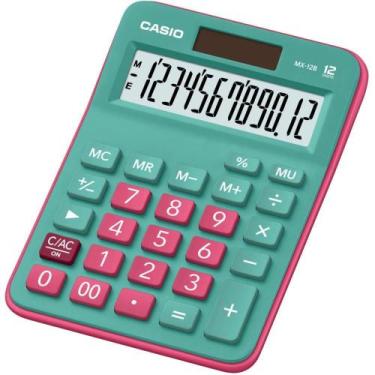 Imagem de Calculadora de Mesa 12 Dígitos Solar e Bateria Turquesa/Pink MX-12B Ca