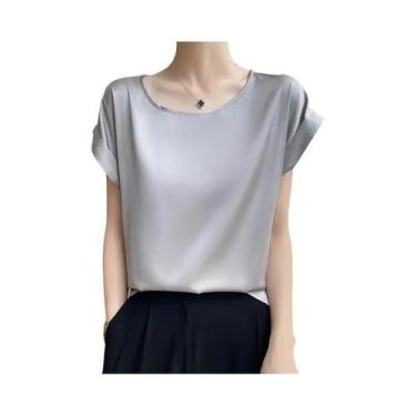 Imagem de Camisola De Seda Com Decote Redondo Para Mulheres, Top Sem Mangas De C