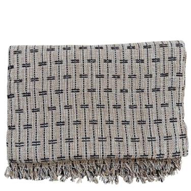 Imagem de Manta Tijolinho 100% Algodão 2,2x1,5m - Conjunto Decorativo para Cama e Sofá, Macia, Lavável e Multiuso(Caramelo com Marrom)