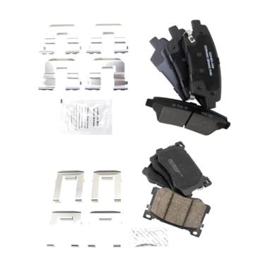 Imagem de TRQ Pastilhas de freio de cerâmica compatíveis com 2017 Genesis G80 2015-2016 Hyundai 2016-2017 Kia K900