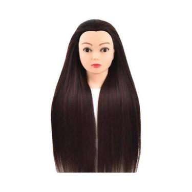 Imagem de Cabeça De Manequim De 24 Polegadas Com Cabelo De Fibra Para Prática De