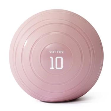 Imagem de YOTTOY Bola medicinal para exercício para 6 e 10 e 6,8 kg, aderência antiderrapante, construção durável, treinamento de enchimento de areia, treino, academia para homens e mulheres (rosa YOTTOY 4,5 kg