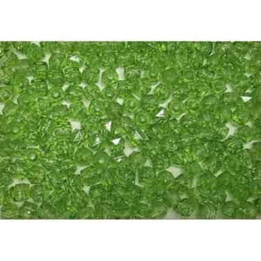 Imagem de Miçanga Cristal Acrílico 8mm Cubo Quadrado 500g Transparente para Artesanato e Bijuteria (Verde Claro 029)
