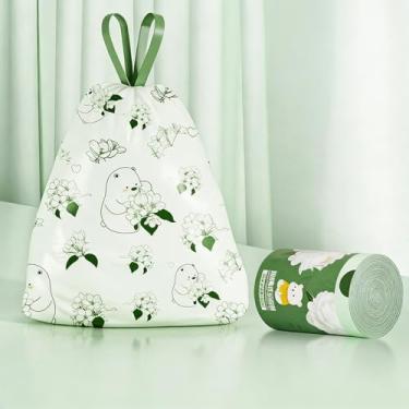 Imagem de Sacos de lixo com cordão de 50 unidades, sacos de lixo espessos para descarte de resíduos domésticos de cozinha com vedação firme