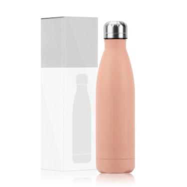 Imagem de Garrafa Térmica Inox 500ml Aço Inoxidável 304 - Para Academia, Esportes e Viagem, Mantém Bebida Gelada 24h(Rosa fluorescente)