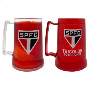 Imagem de Jogo de 2 Caneca de Gel do São Paulo de 400ml Vermelho Oficial - Cebol