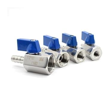 Imagem de ROUPWKWO SS304 Válvula esférica fêmea rosca X mangueira caudas válvulas de esfera válvulas de esfera de aço inoxidável fêmea para adaptadores de mangueira 1/8-1/4-1/2-3/4(3I4inchX18mm 258g)