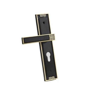 Imagem de Fechadura de porta de cobre para quarto interno estilo chinês estilo chinês villa silenciosa fechadura de porta de madeira com abertura dupla