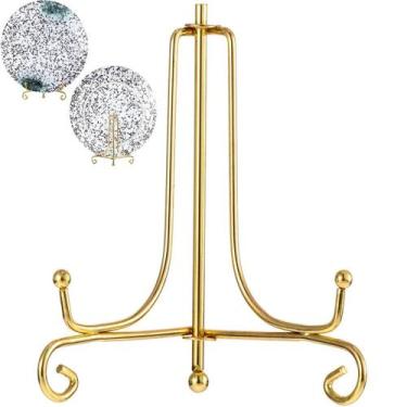 Imagem de Suporte De Ferro Dourado Para Quadros 2 Peças, Expositor De Metal Para