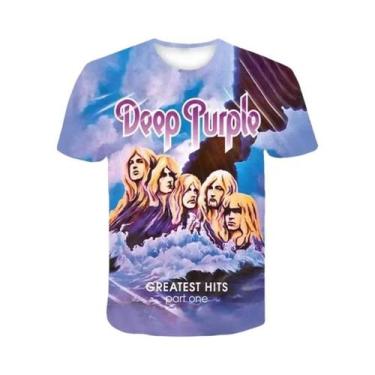 Imagem de Camiseta Hip Hop Impressa Em 3D Roxa Profunda Estilo Harajuku Casual P